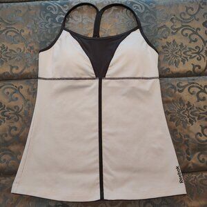 Reebok Athletic workout tank top, white & gray, excellent condition, size L